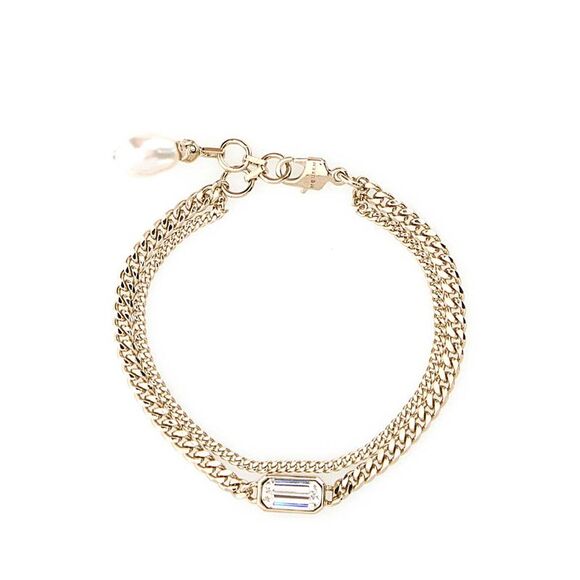 Alexander Mcqueen Women Platinum Metal Skull Bracelet